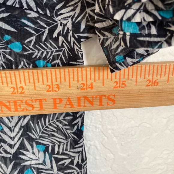 Lane Bryant Flowy Tunic Sheer Blouse Top Floral Leaf Sheer Plus Size 14 - 16 - Picture 7 of 13